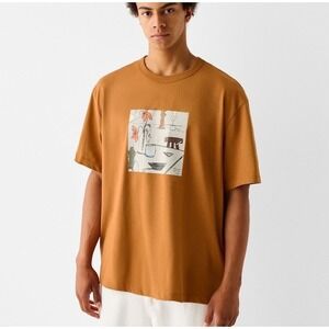 NWT Ricky Singh Cactus Man Art School Graphic T-shirt Mens S Brown Streetwear